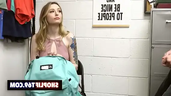 blonde teen ailee anne fucked by the female security guard brooklyn gray and her collegue for stealing a dildo 1733490511