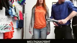 thiefcaught hot teen shoplifter scarlett mae fucked by pervy loss prevention officer after stealing tv 1733491330